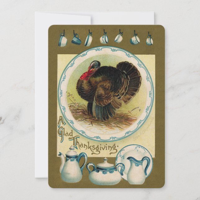 Vintage Thanksgiving Informal Invitation (Front)