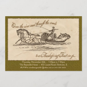 Vintage Thanksgiving Invitation - Green