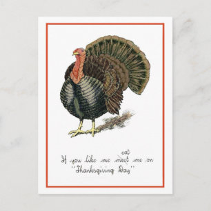 Vintage Thanksgiving Invitation Postcard