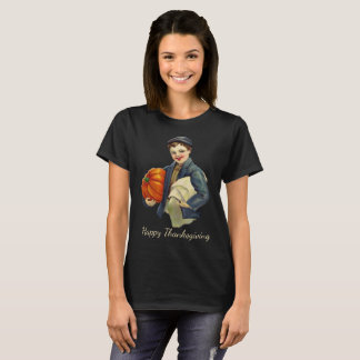 Vintage Thanksgiving Little Boy Pumpkin Sweatshirt T-Shirt