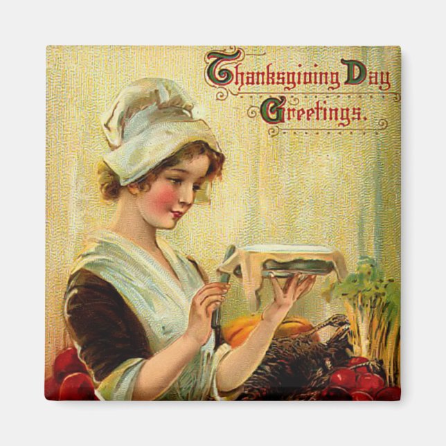 Vintage Thanksgiving Magnet (Front)