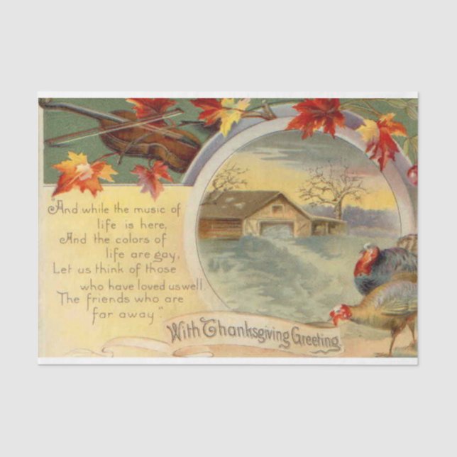 Vintage Thanksgiving Mix Series Design 11 Tissue Paper (Front)