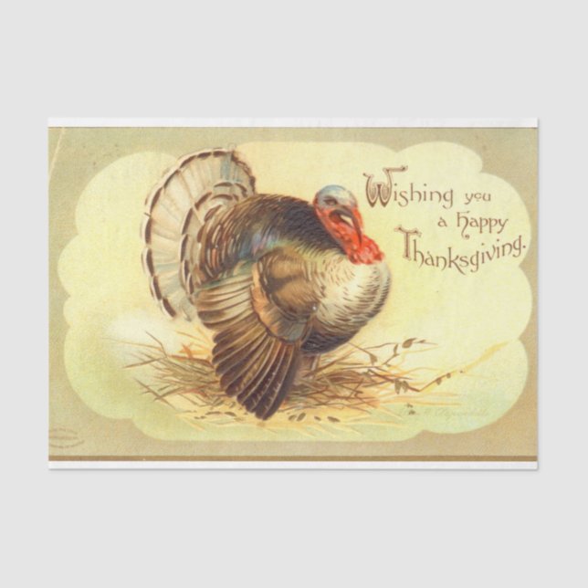 Vintage Thanksgiving Mix Series Design 13 Tissue Paper (Front)