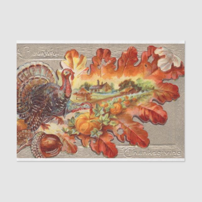 Vintage Thanksgiving Mix Series Design 20 Tissue Paper (Front)