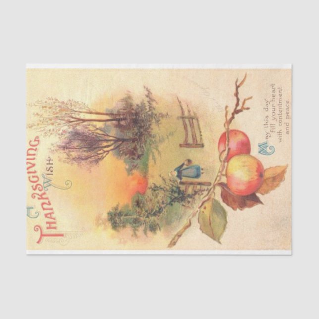 Vintage Thanksgiving Mix Series Design 5 Tissue Paper (Front)