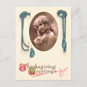 Vintage Thanksgiving Photo Postcard