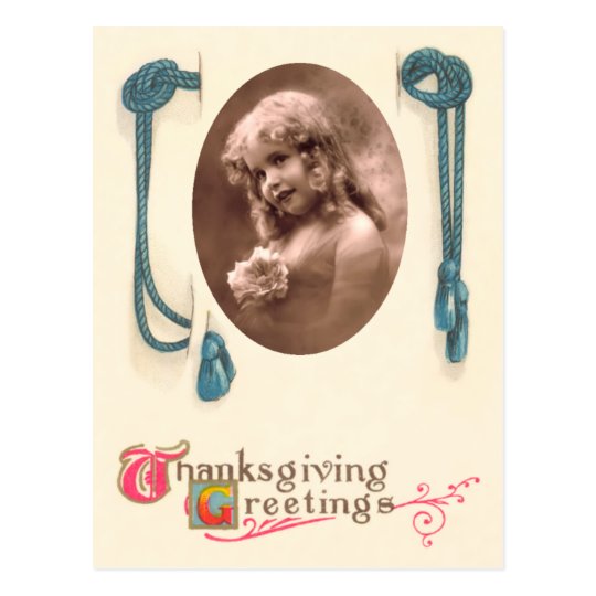 Vintage Thanksgiving Photo Postcard