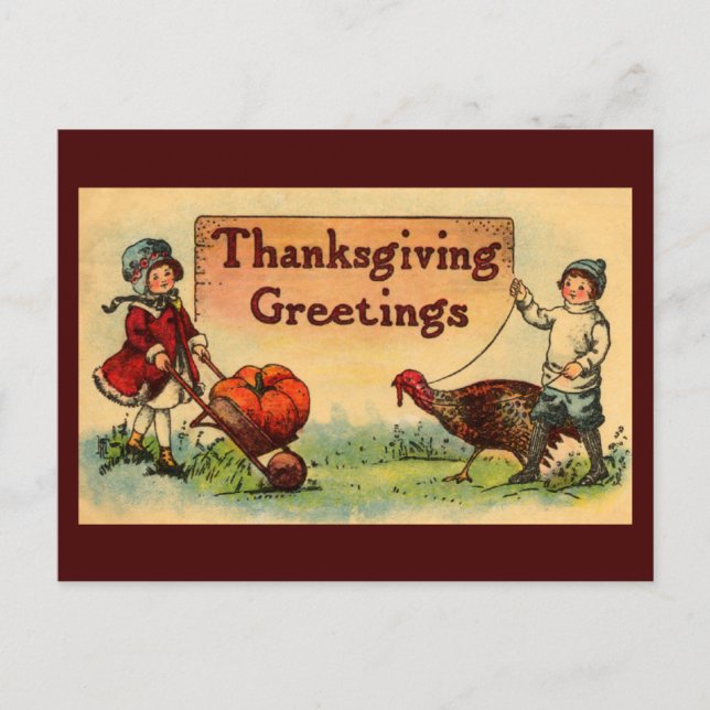 Vintage Thanksgiving Postcard (Front)