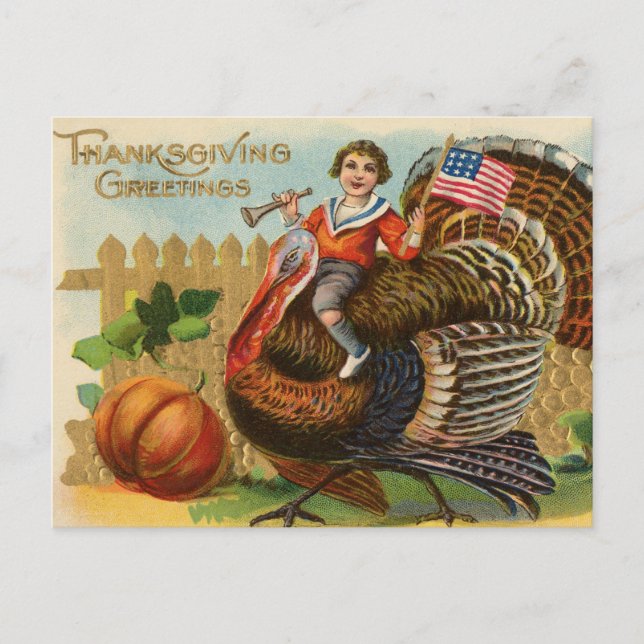 Vintage Thanksgiving Postcard (Front)
