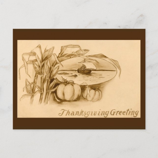 Vintage Thanksgiving Postcard (Front)