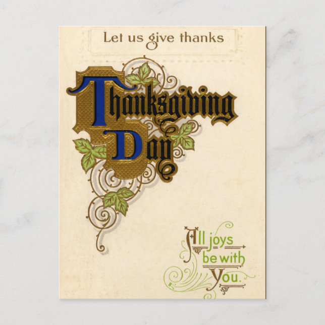 Vintage Thanksgiving Postcard (Front)