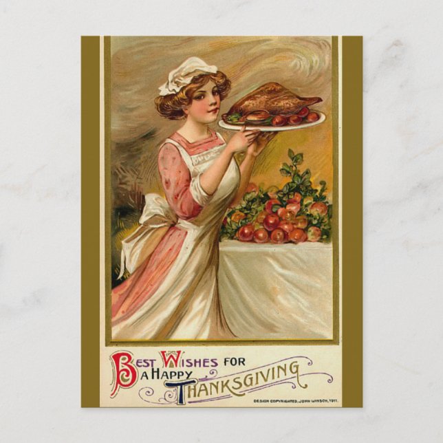 Vintage Thanksgiving Postcard (Front)