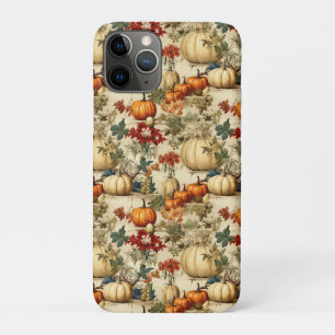 Vintage Thanksgiving Pumpkin Floral Harvest iPhone 11 Pro Case