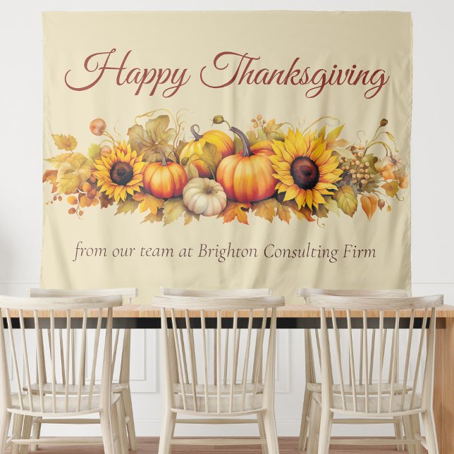 Vintage Thanksgiving Pumpkins Custom Party Tapestry (Creator Uploaded)