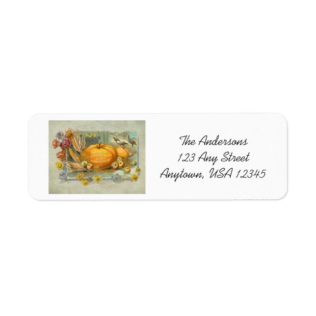 Vintage Thanksgiving Pumpkins, Fruit and Flowers (Front)