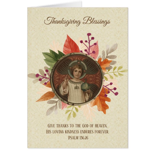 Vintage Thanksgiving Religious Blessing Jesus (Front)