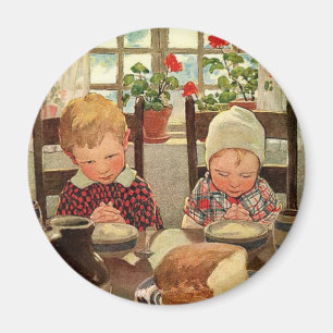 Vintage Thanksgiving, Thankful Children Magnet