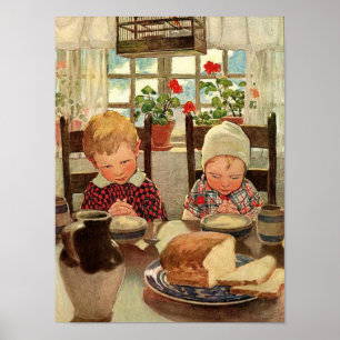 Vintage Thanksgiving, Thankful Children Poster