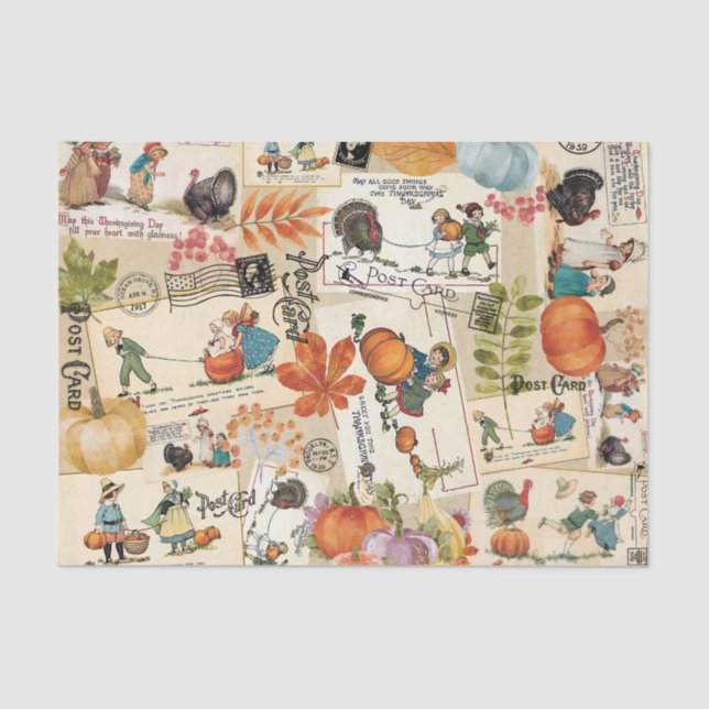 Vintage Thanksgiving Tissue Paper (Front)
