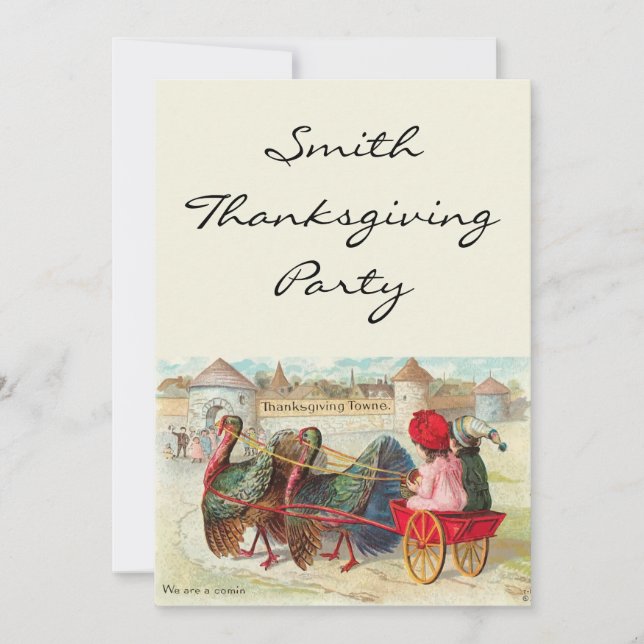 Vintage Thanksgiving Towne Invitation (Front)