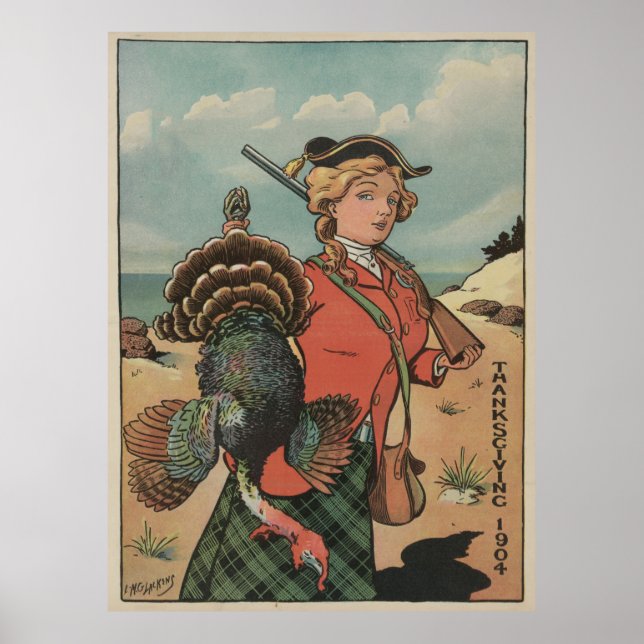 Vintage Thanksgiving Turkey Hunt (1904) Poster (Front)