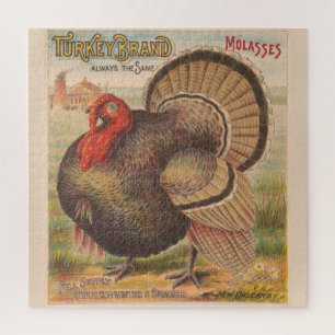 Vintage Thanksgiving Turkey Illustration (1891) Jigsaw Puzzle