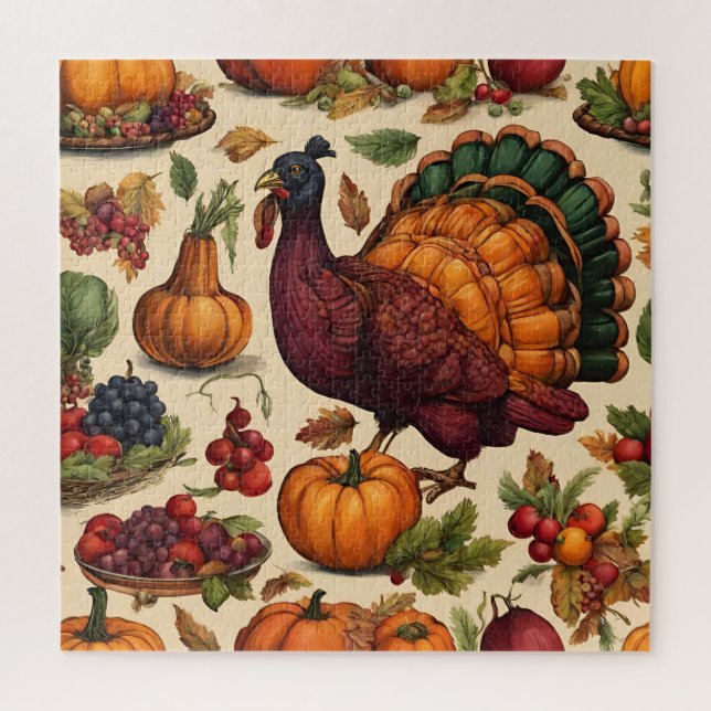 Vintage Thanksgiving Turkey  Jigsaw Puzzle (Vertical)