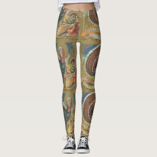 Vintage Thanksgiving Turkey Leggings