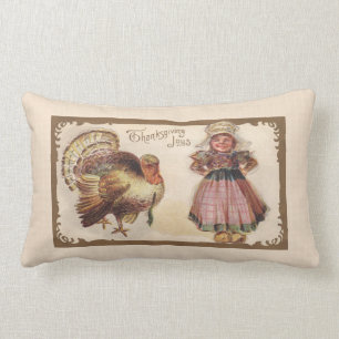 Vintage Thanksgiving Turkey Lumbar Cushion