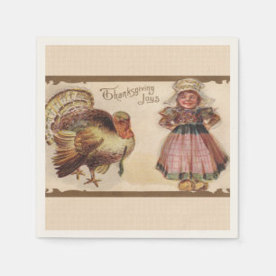 Vintage Thanksgiving Turkey Napkin