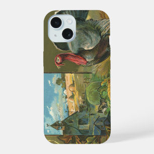 Vintage Thanksgiving, Turkey on the Farm iPhone 15 Case