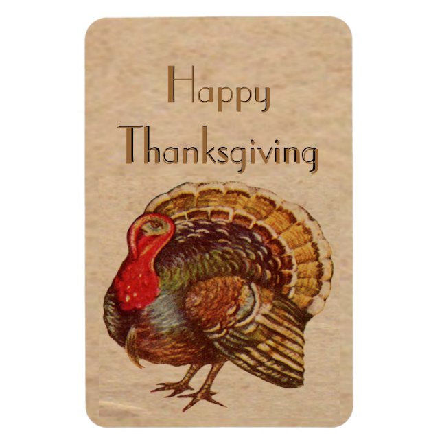 Vintage Thanksgiving Turkey Premium Flexi Magnet (Vertical)