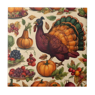 Vintage Thanksgiving Turkey  Tile