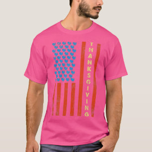 Vintage Thanksgiving Turkey USA Flag T-Shirt