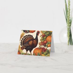Vintage Thanksgiving Turkey with Pumpkin  Card