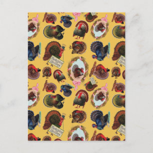 Vintage Thanksgiving Turkeys Holiday Postcard