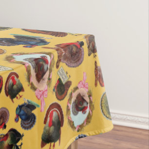 Vintage Thanksgiving Turkeys Tablecloth
