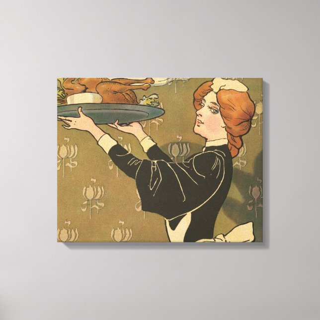 Vintage Thanksgiving Victorian Turkey Canvas Print (Front)