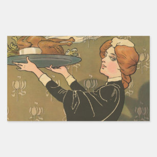 Vintage Thanksgiving Victorian Turkey Rectangular Sticker