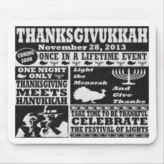 Vintage  Thanksgivukkah Mouse Pad