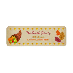 Vintage Thanskgiving Return address label