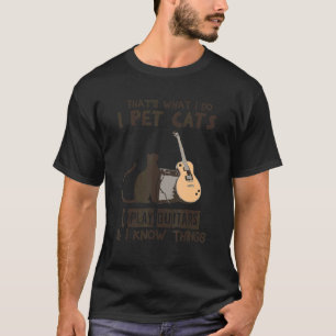Vintage That's What I Do I Pet Cats Guitar Kitten T-Shirt