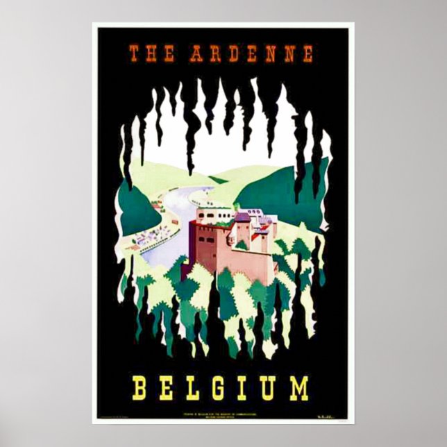 Vintage The Ardenne Belgium Travel Poster (Front)