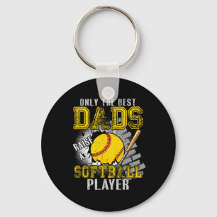 Vintage The Best Dads Raise A Softll Player Father Key Ring