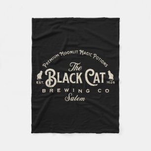 Vintage The Black Cat Brewing Co Cat Lovers Spooky Fleece Blanket