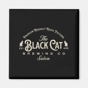 Vintage The Black Cat Brewing Co Cat Lovers Spooky Magnet