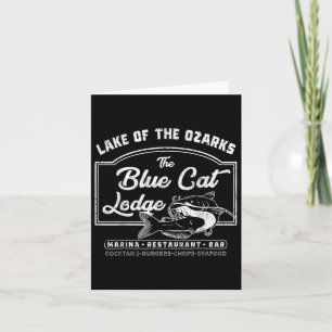 Vintage The Blue Cat Lodge Lake Of The Ozarks Card