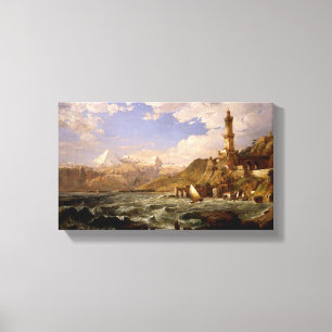 Vintage The Coast of Genoa Canvas Print