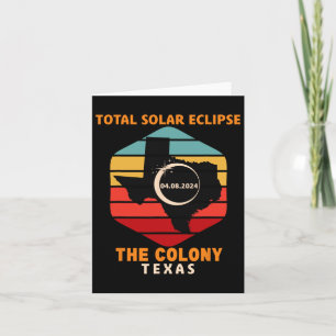 Vintage The Colony Texas Total Solar Eclipse 2024 Card