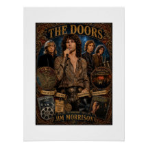 Vintage The Doors Jim Morrison Rock Band Poster
